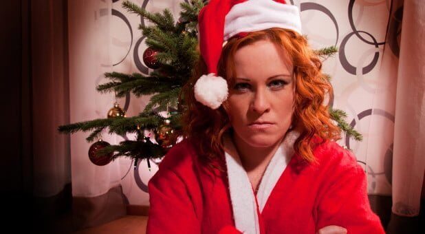 woman upset during Christmas