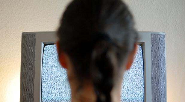 girl watching TV