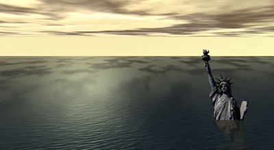 Statue of Liberty under water