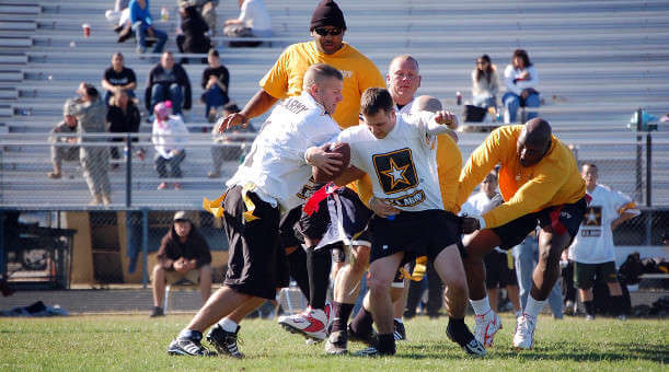 Men playing football