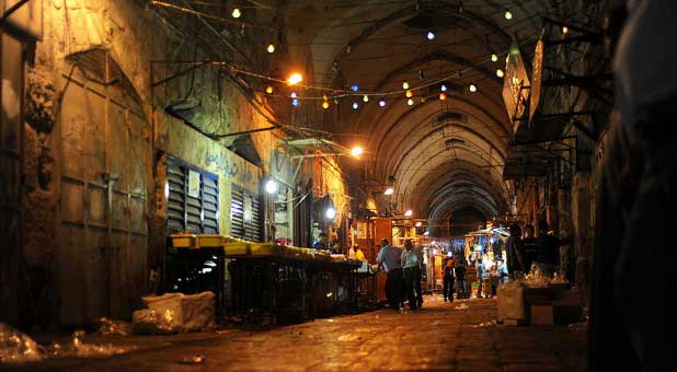 Streets of Jerusalem at night