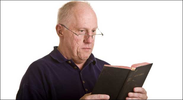 Man reading Bible