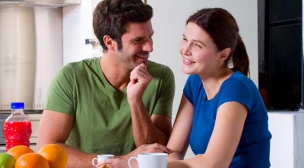 Couple having breakfast