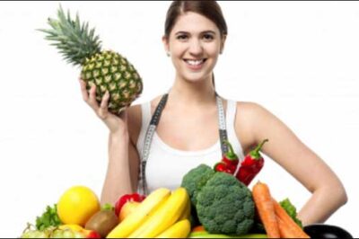 Woman fruits and vegetables