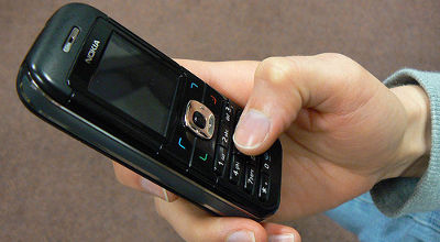 texting on mobile phone