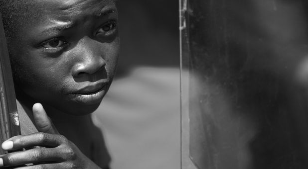 sad African child