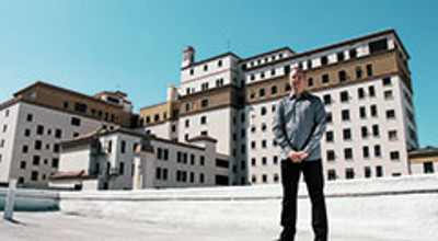 Tommy Barnett in front of the Los Angeles Dream Center