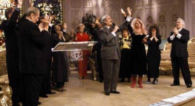 Lee Grady believes the time for preaching styles like TBN's Paul Crouch (center) has passed.