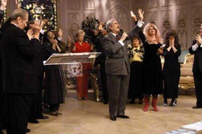 Lee Grady believes the time for preaching styles like TBN's Paul Crouch (center) has passed.
