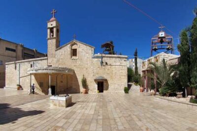 The Greek Orthodox Church of Annunciation in Nazareth, Israel. Nazareth, the childhood home of Jesus, is home to Israel's largest Christian community.