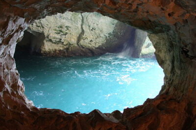 Rosh HaNikra caves on the coast of the Mediterranean Sea