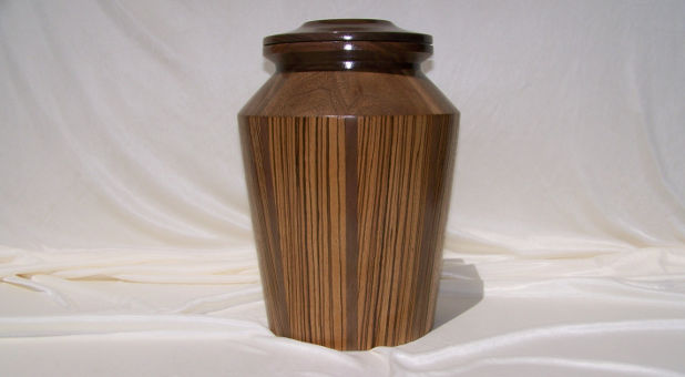 wooden urn