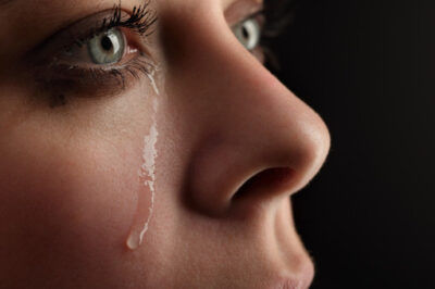 woman with tears