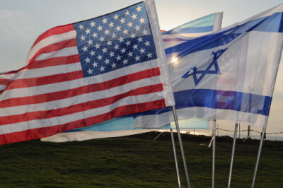 American and Israel flags