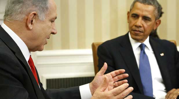 Israeli Prime Minister Benjamin Netanyahu (l) and U.S. President Barack Obama