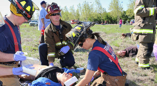 First-aid CPR class