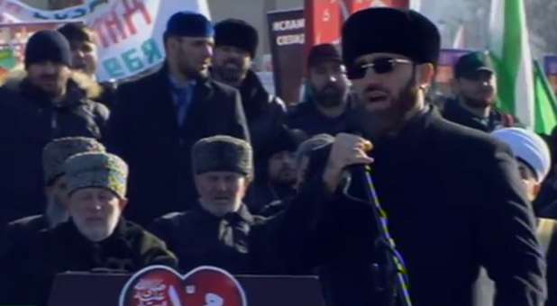 Muslims protest Charlie Hebdo cartoons.