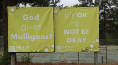 Here are a couple of unique signs in front of Palestine Grace United Methodist Church.