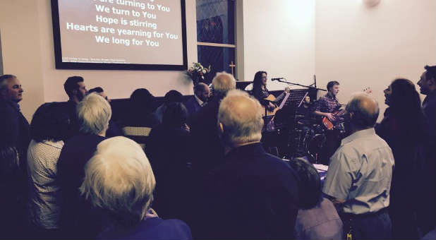 The church the night when Robby Dawkins says he raised Matt Catlow from the dead.