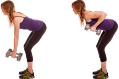 Bent-over dumbbell rows