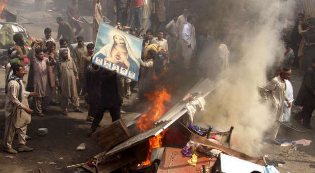 The GSA is helping to fight Christian persecution worldwide, such as this scene in Pakistan.