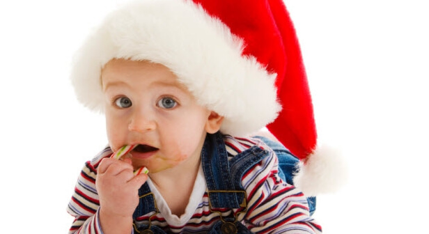 Child with candy cane