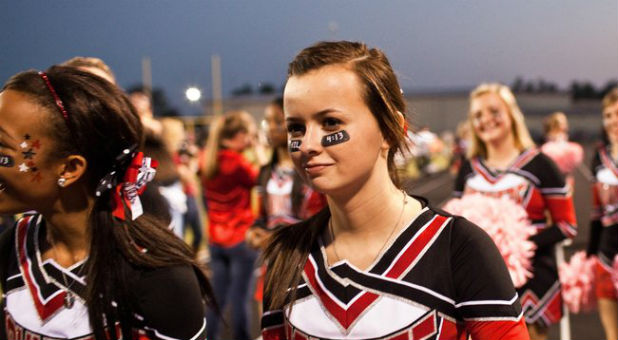A Kountze cheerleader