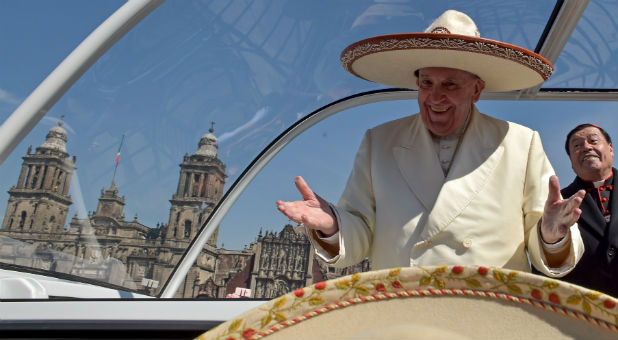 Pope Francis is touring Mexico.