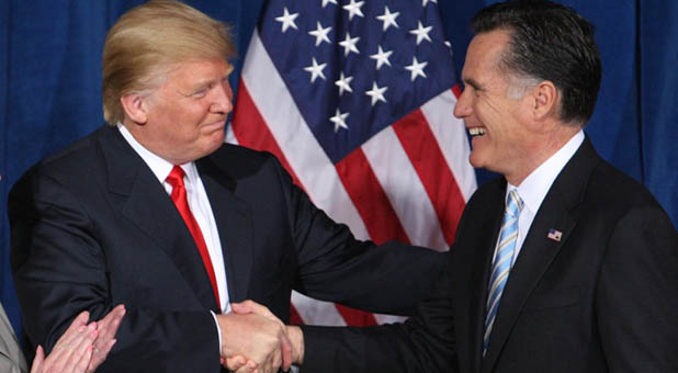 Donald Trump and Mitt Romney