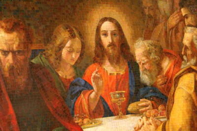 Jesus and His disciples at the Passover meal