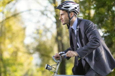 Bicycling to work can help you lose weight and lower your body mass index.