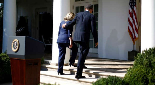 Hillary Clinton and President Barack Obama