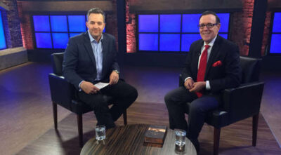 Me and Leon Schoeman on the TBN UK set