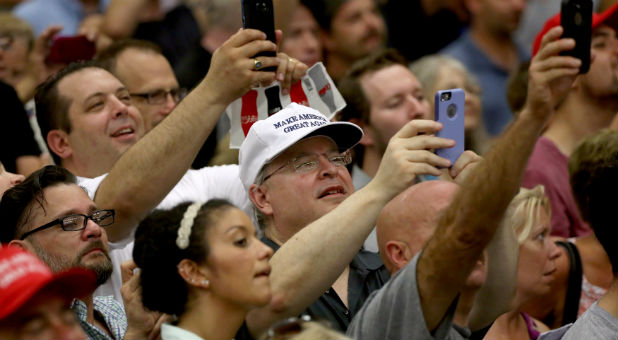 Donald Trump supporters during for a campaign event for Republican presidential nominee Donald Trump in Fairfield