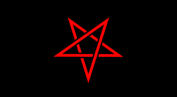 Vandals spraypainted Pentagrams all over a church.