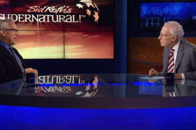 Sid Roth (r) interviews Bethel Church's Bill Johnson on a recent episode of
