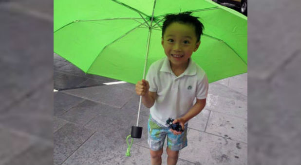 On Sunday morning Kieran woke up and came running into her room.