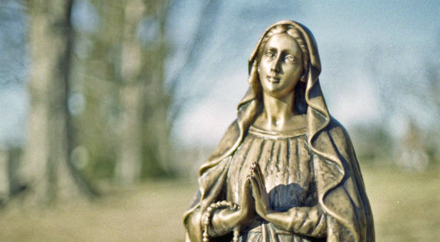 A statue of the Virgin Mary