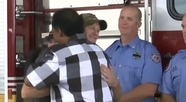 Bridges and Williams reunite for the first time after the car wreck.