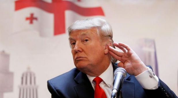 Donald Trump speaks to the press during an announcement that Trump is investing in the development of luxury properties in the country of Georgia at a press conference in New York.