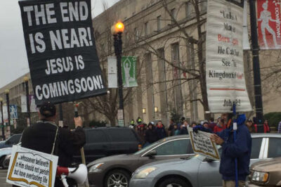 Some street preachers made their opinions known on Inauguration Day in Washington.