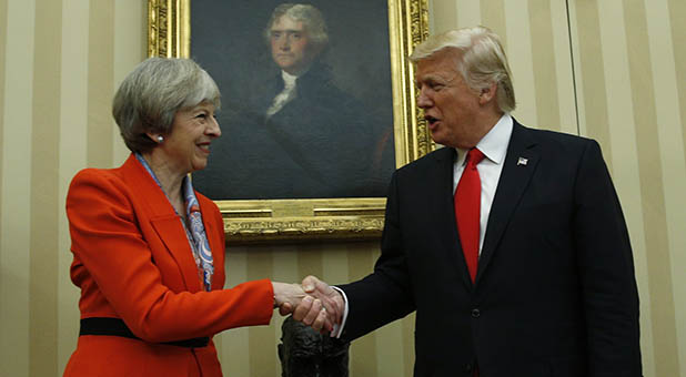 President Donald Trump and British Prime Minister Theresa May