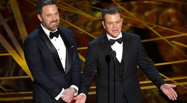 Ben Affleck and Matt Damon at the 2017 Oscars