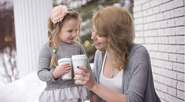 A mother with her child.