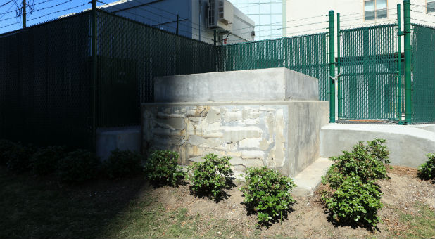 The foundation of the Battle of Liberty Place monument, built in 1891 to commemorate a battle between the Crescent City White League and New Orleans biracial police force, which was removed early Monday morning in New Orleans.