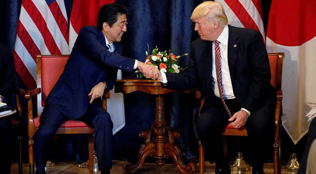 President Donald Trump and Japanese Prime Minister Shinzo Abe