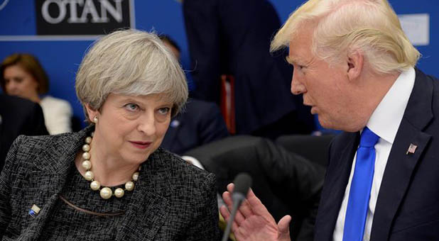 President Donald Trump and British Prime Minister Theresa May