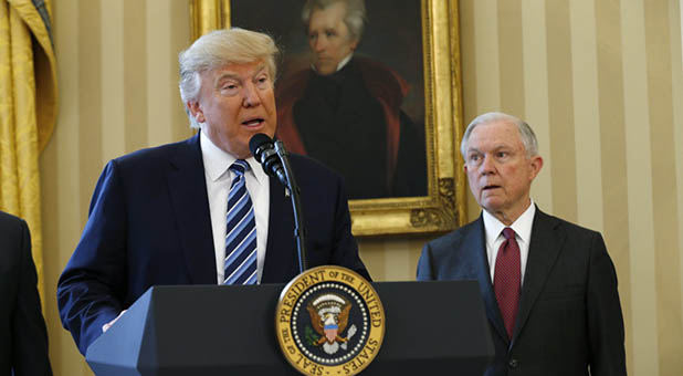 President Donald Trump and Attorney General Jeff Sessions