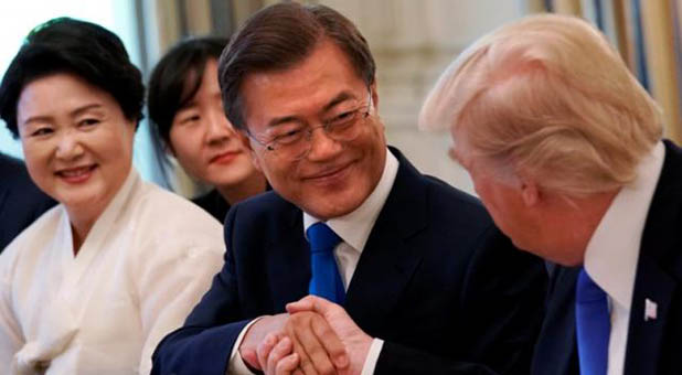 President Donald Trump and South Korean President Moon Jae-in