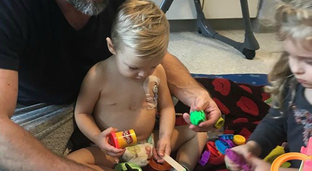 Jax Taylor plays with sister Addie.